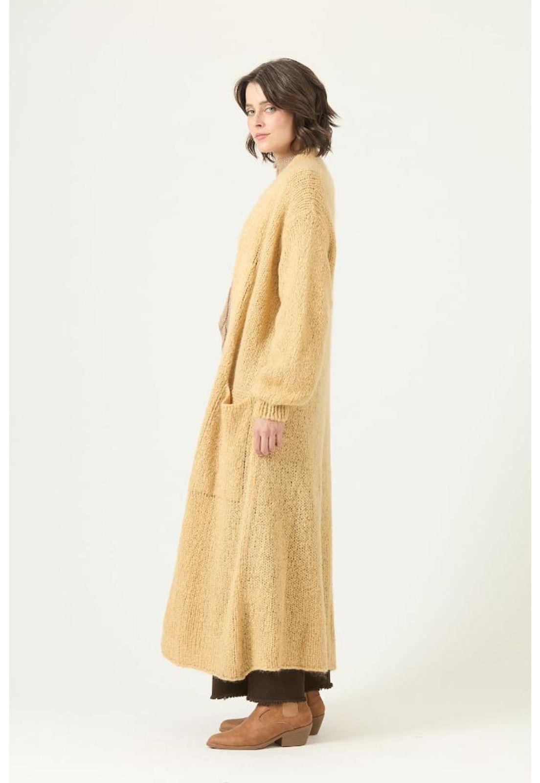Tapado con mohair tejido beige PRIVILEGE 2769-3
