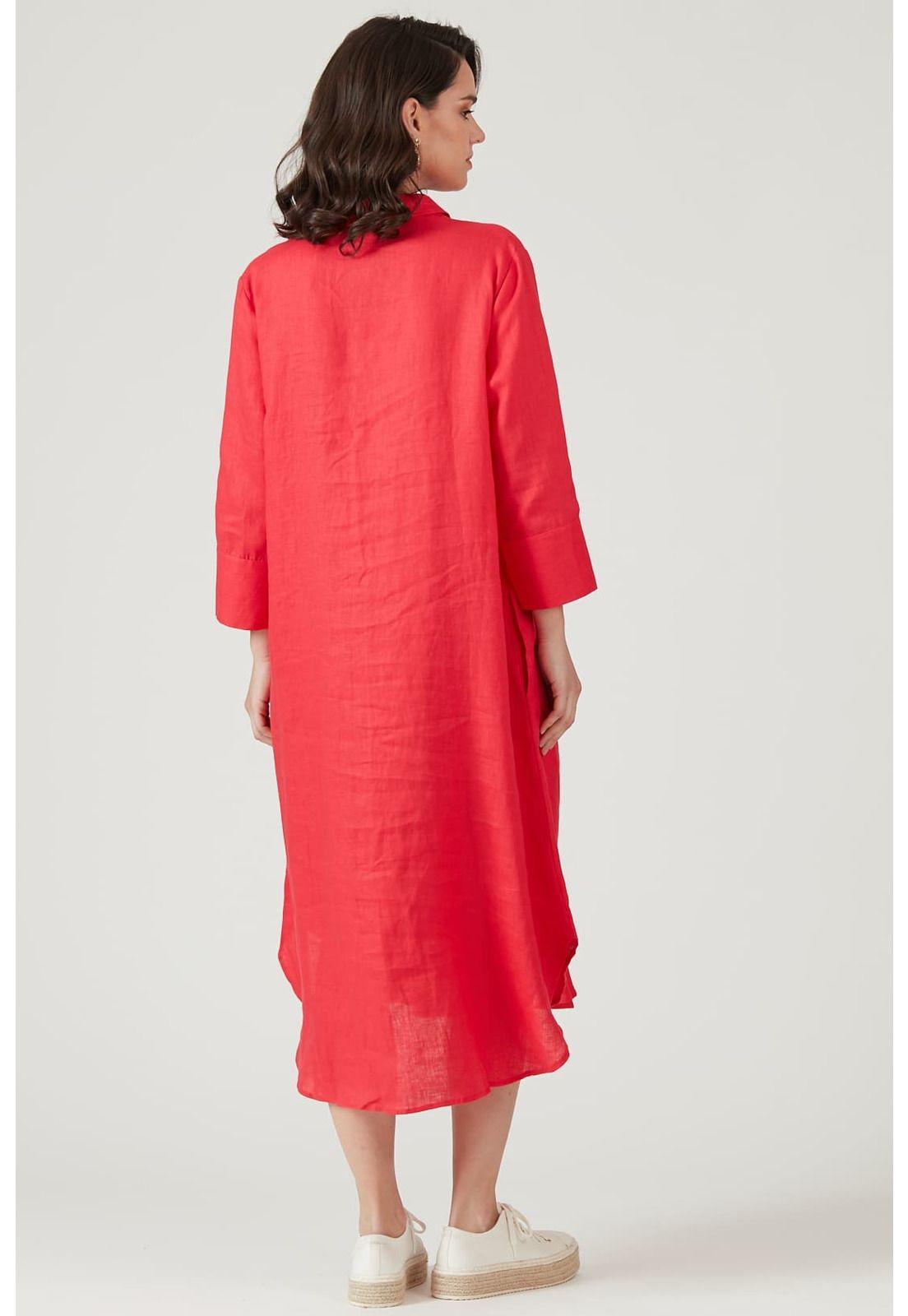 Vestido de lino rojo-4