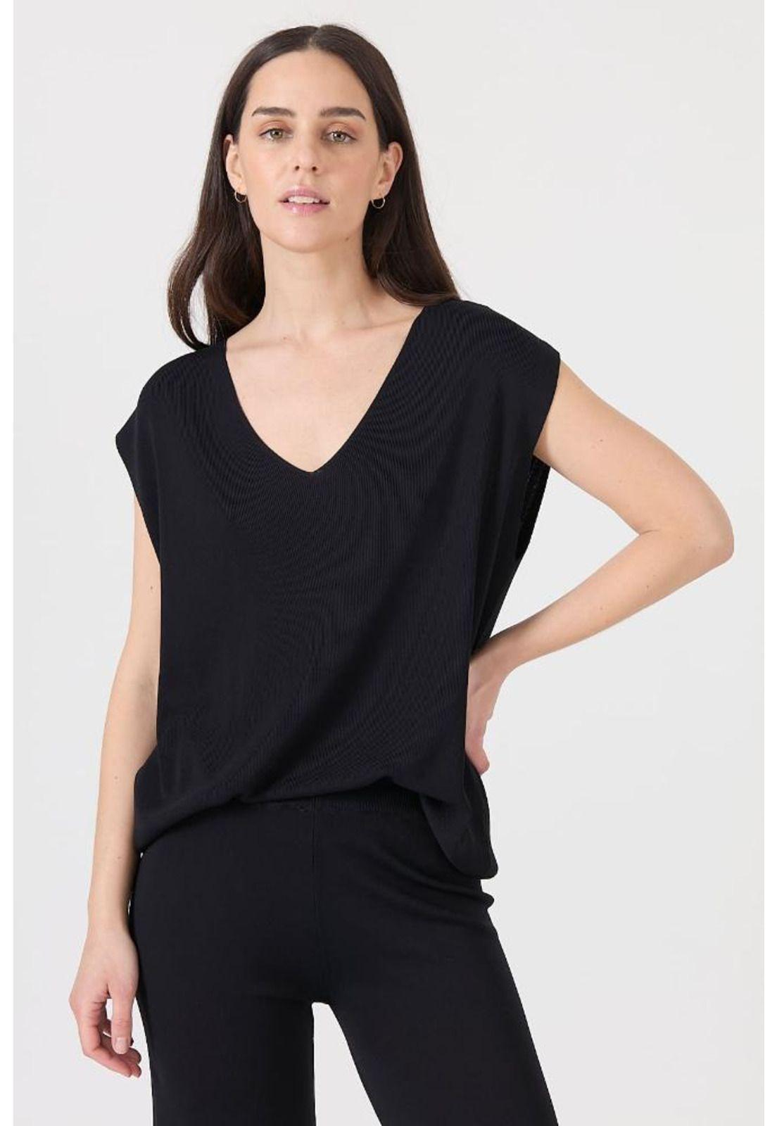 Polera azul sin mangas PRIVILEGE-1