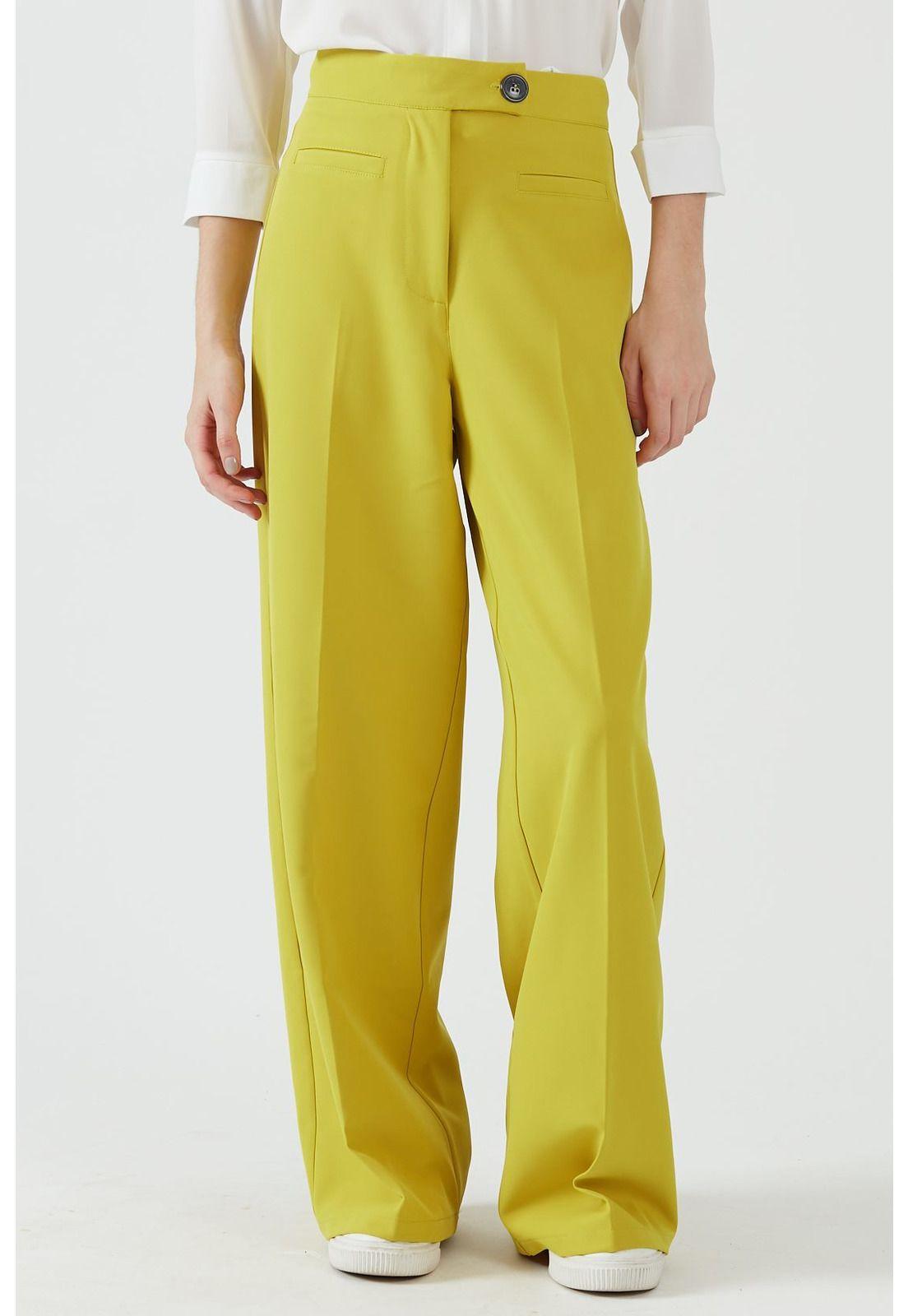 Pantalon palazzo amarillo-0