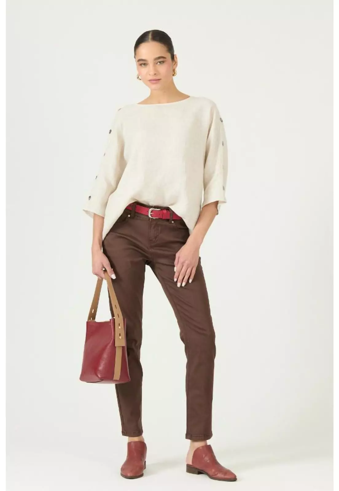 Blusa de lino beige PRIVILEGE 2917-0