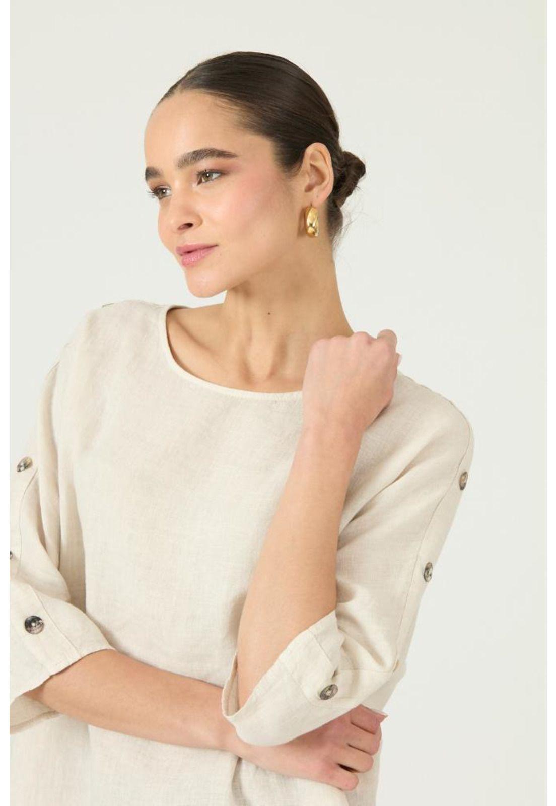 Blusa de lino beige PRIVILEGE 2917-1