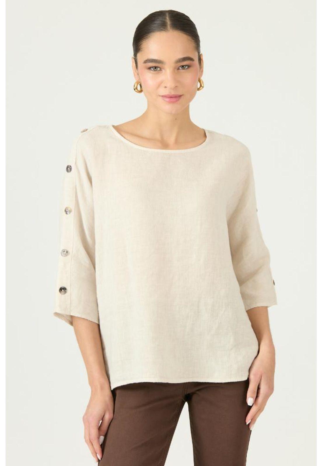 Blusa de lino beige PRIVILEGE 2917-2