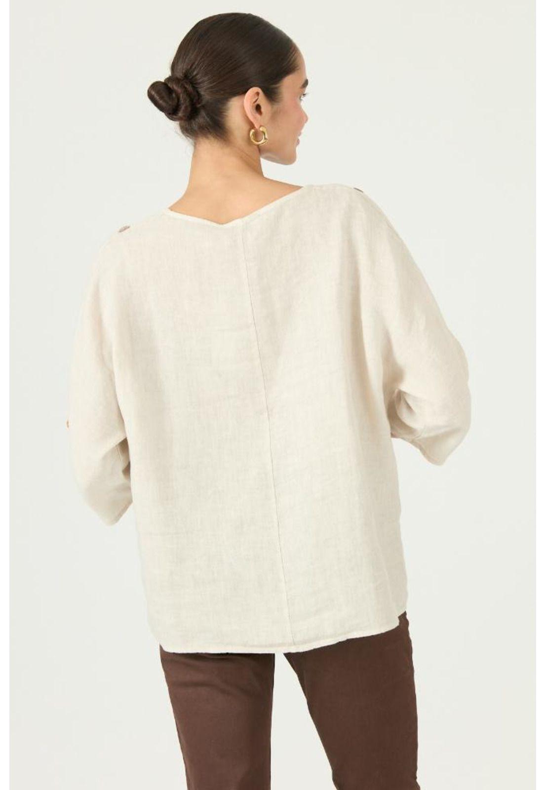 Blusa de lino beige PRIVILEGE 2917-4