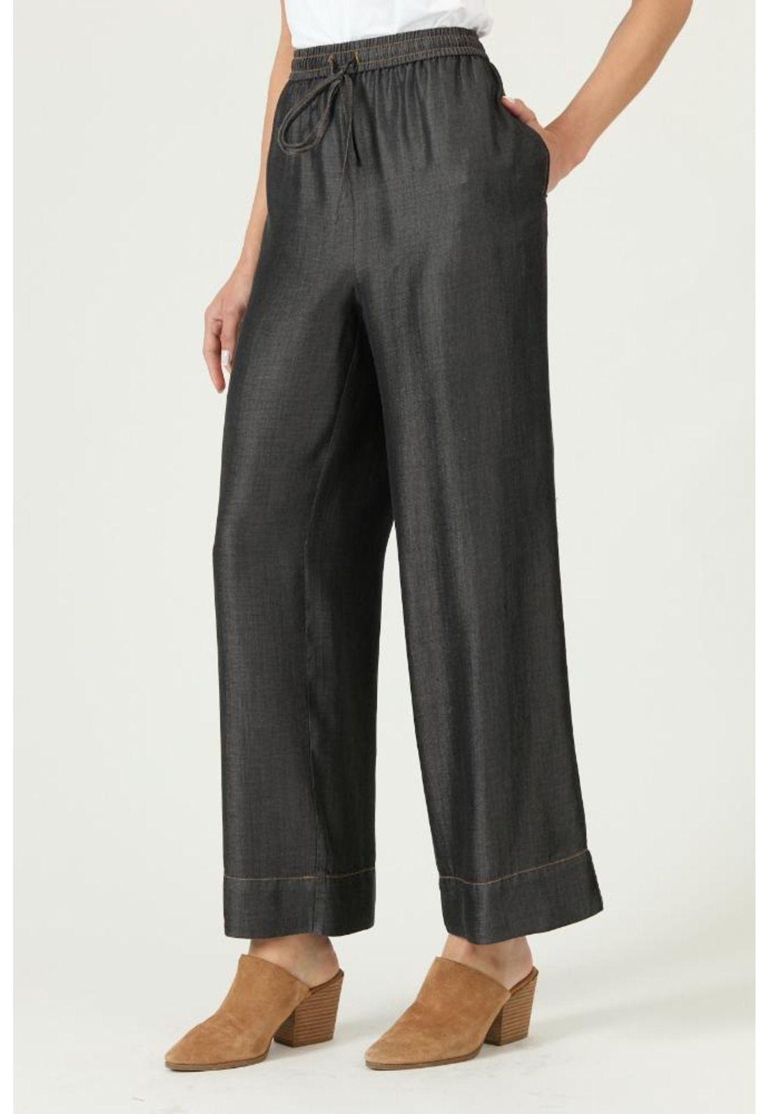 Pantalon de lyocell straight negro PRIVILEGE 2860-1
