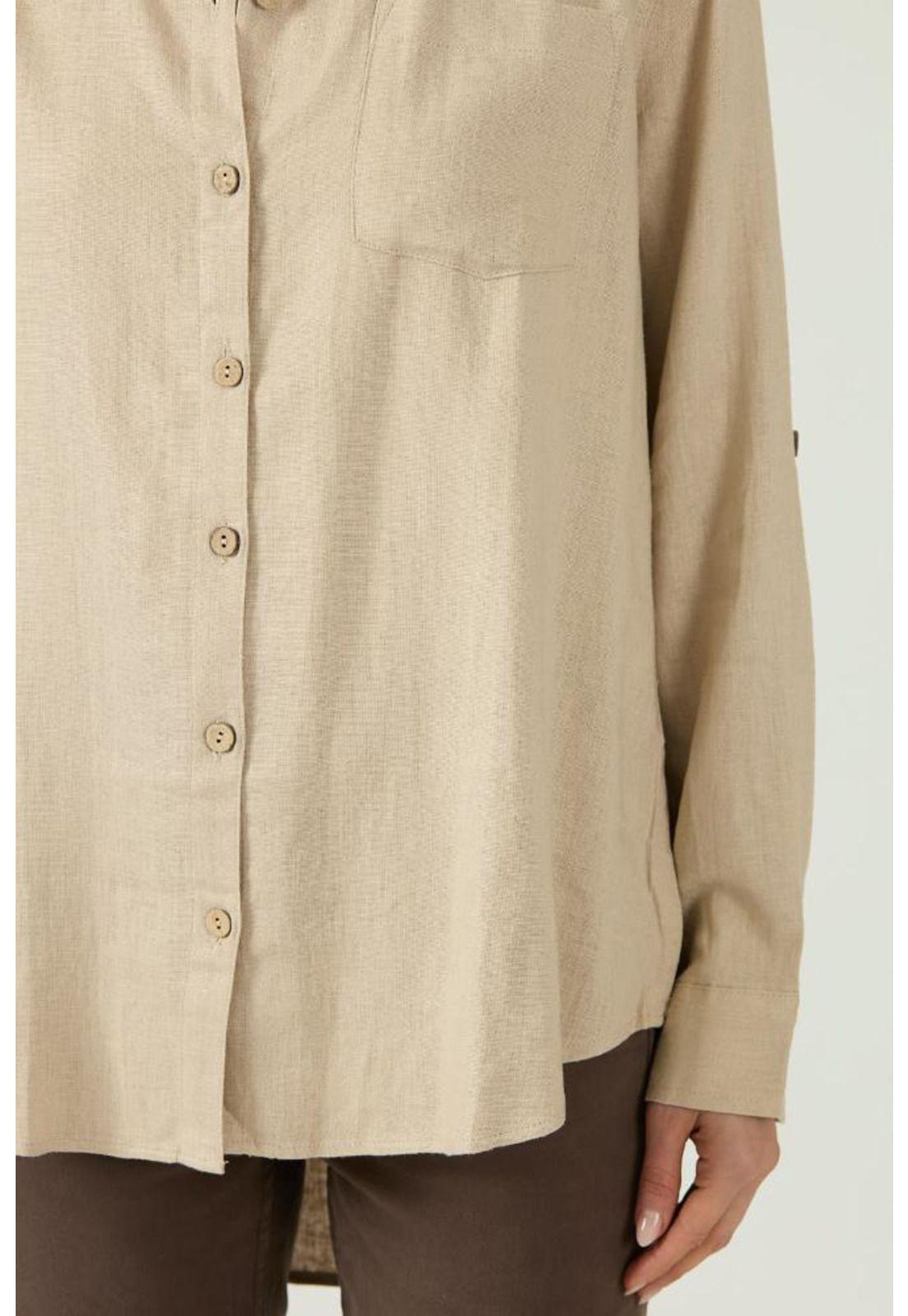 Blusa con lino beige PRIVILEGE 1566-3