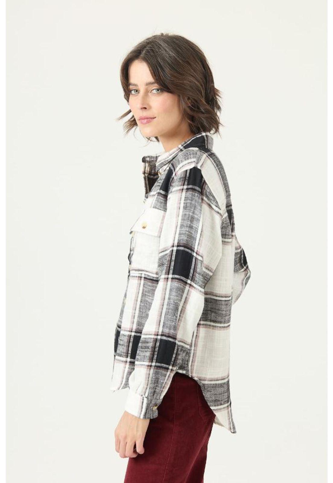 Blusa negra cuadros PRIVILEGE 2750-3