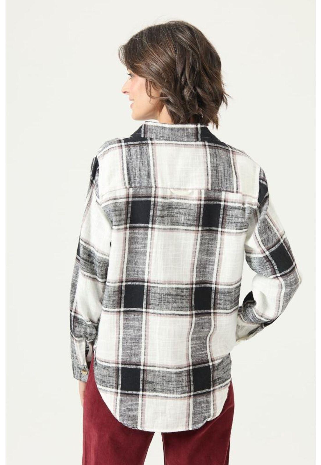 Blusa negra cuadros PRIVILEGE 2750-4