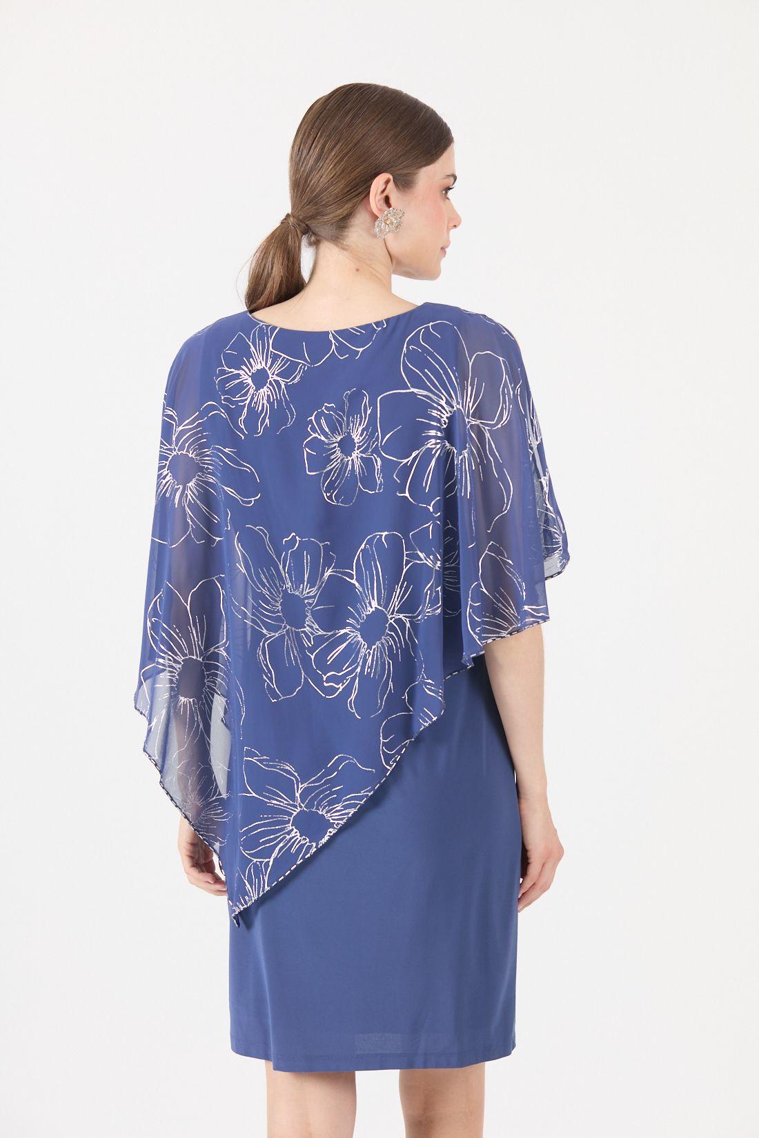 Vestido Con Flores Indigo Cod 0702386-3