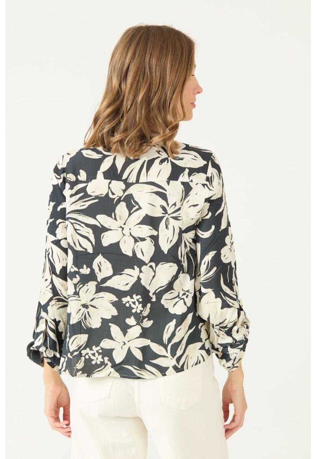 Blusa negra estampada PRIVILEGE 2359-3