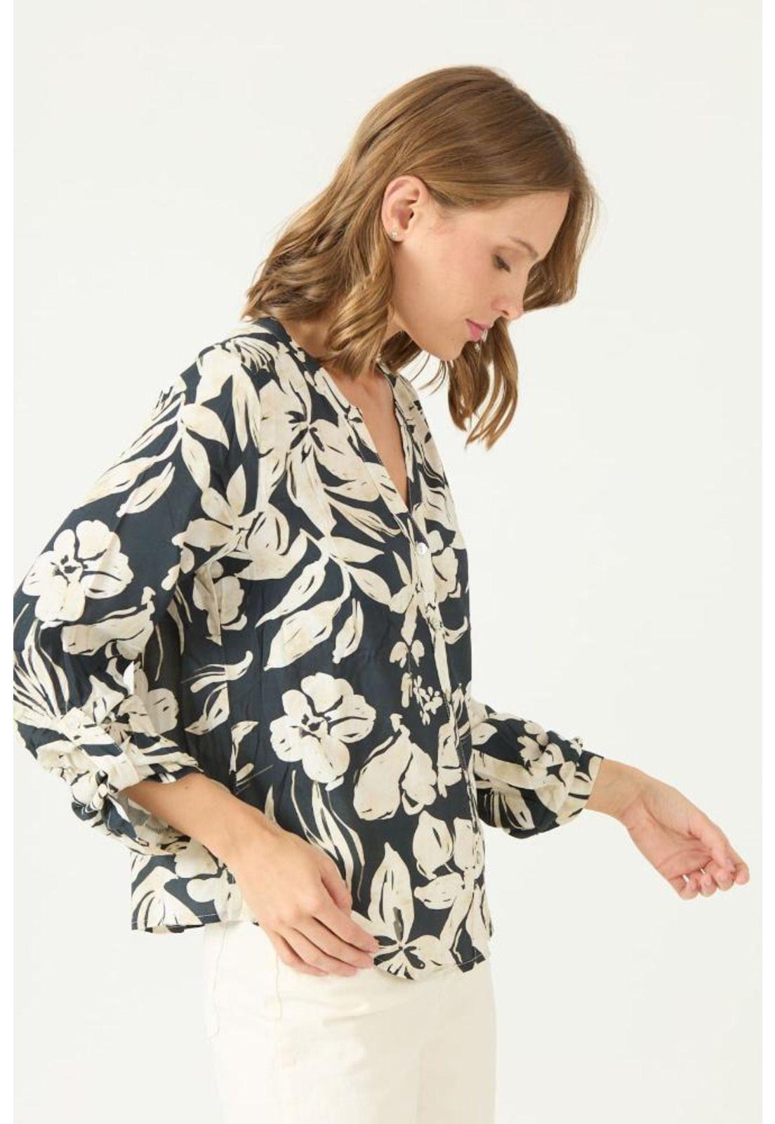 Blusa negra estampada PRIVILEGE 2359-4