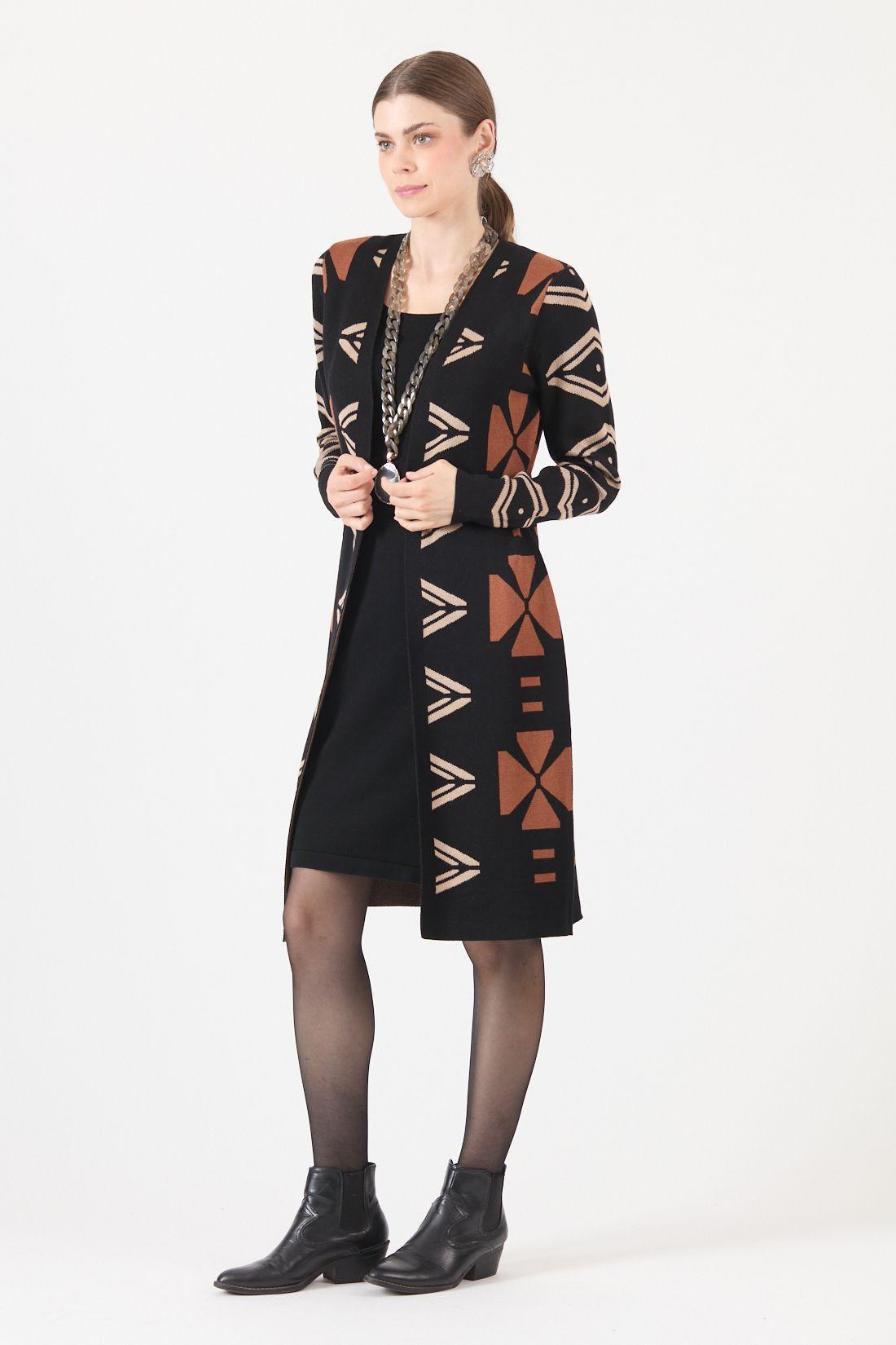 Vestido Estamplado Negro Cod 5700166-2