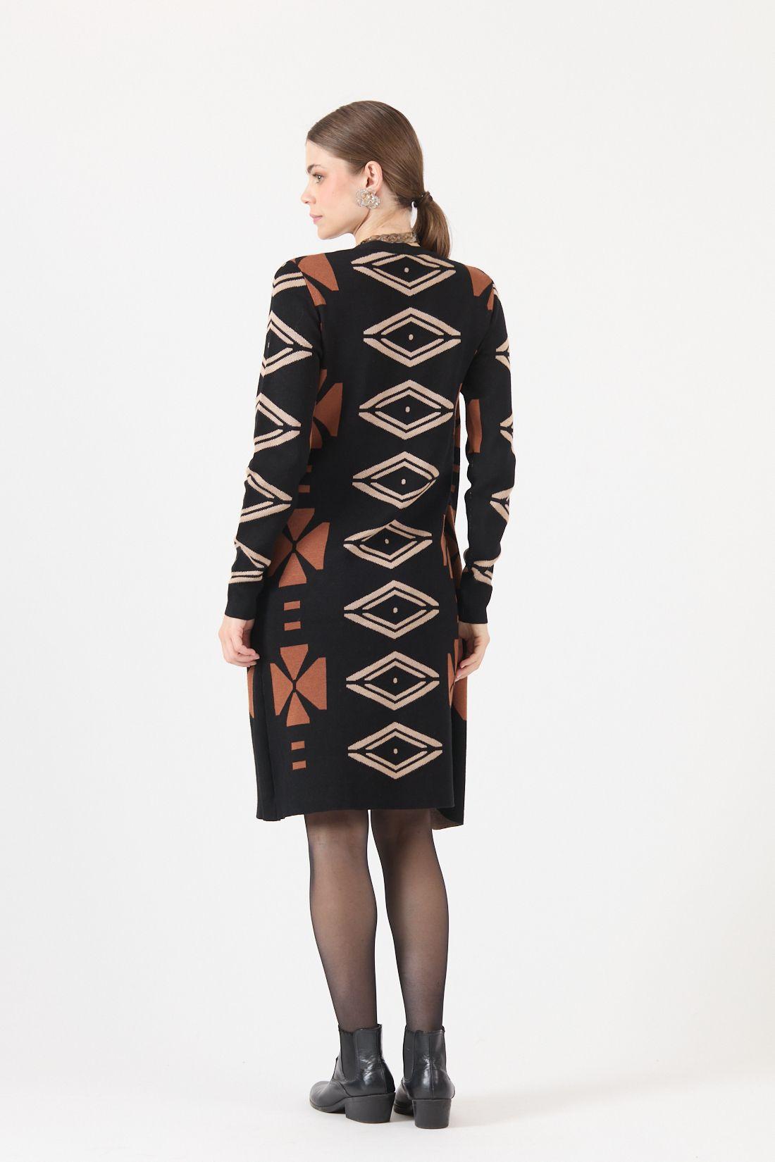 Vestido Estamplado Negro Cod 5700166-3