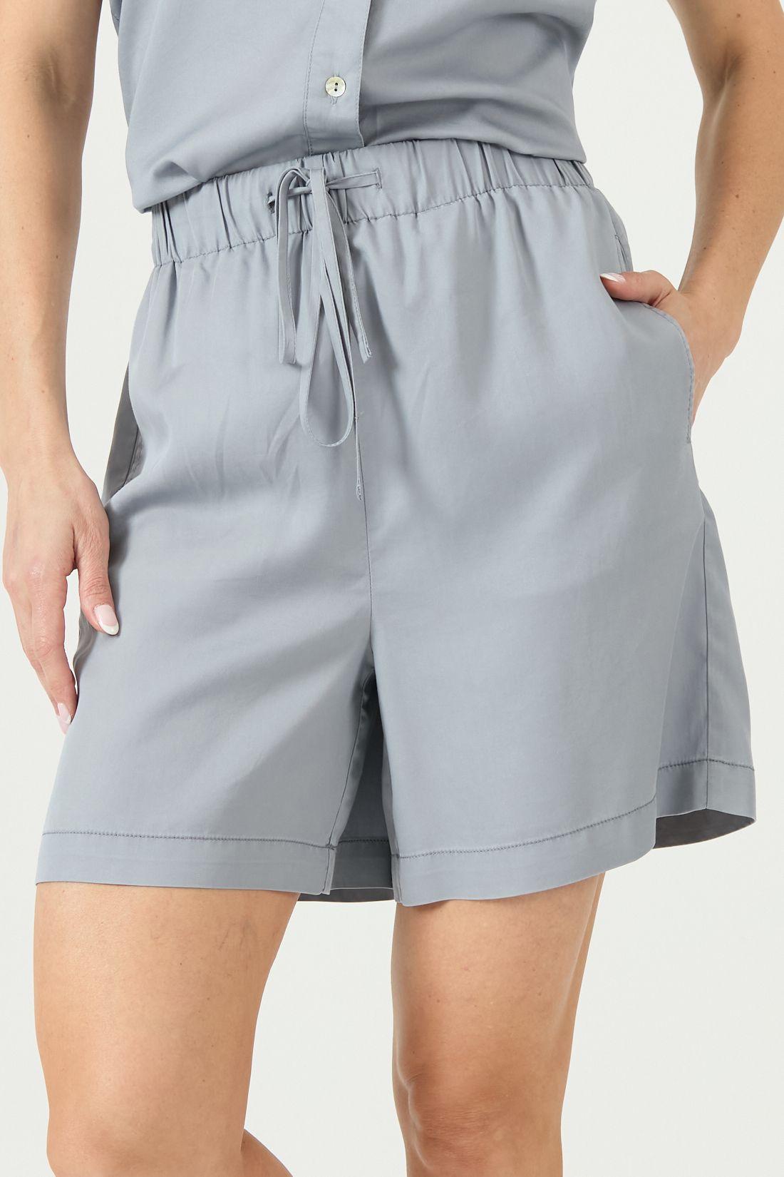Shorts De Lyocell Straight Celeste Cod 2100385-1