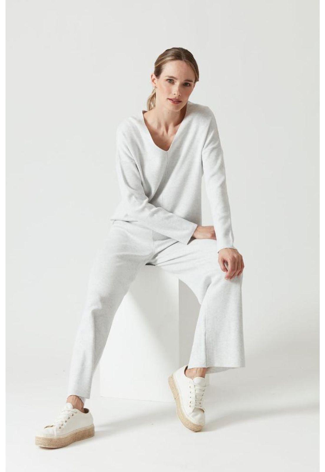 Pantalon straight gris PRIVILEGE 984-1