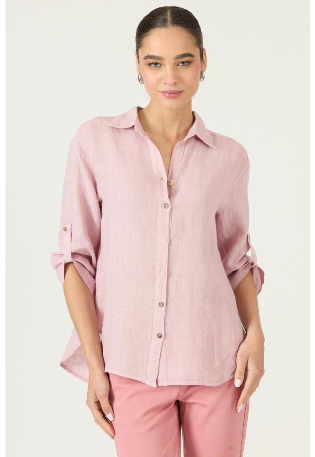 Blusa de lino rosa PRIVILEGE 2915-1