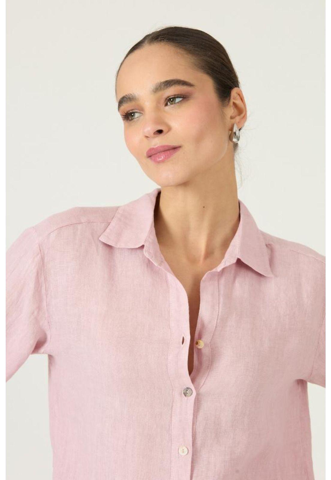 Blusa de lino rosa PRIVILEGE 2915-2