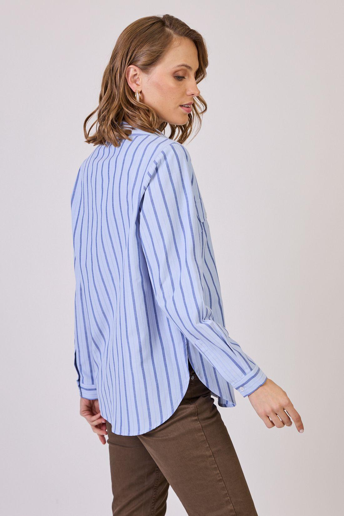 Blusa Con Rayas Celeste Cod 4520786-2