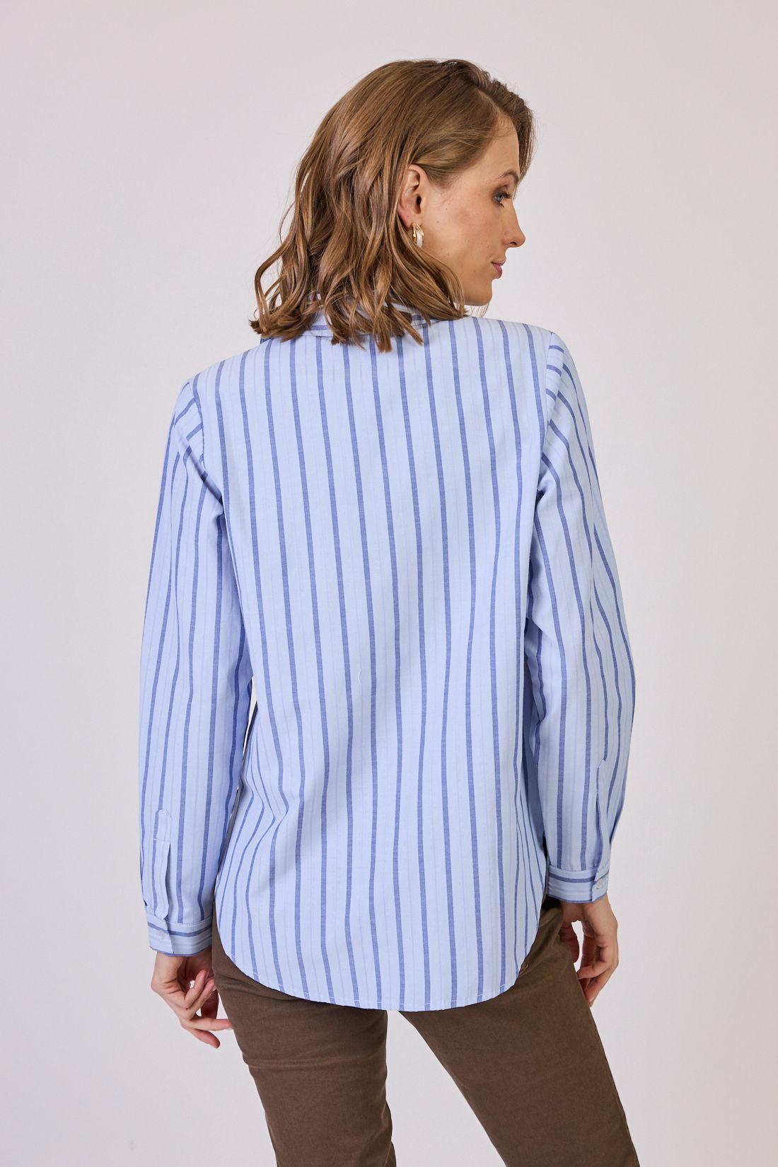 Blusa Con Rayas Celeste Cod 4520786-3