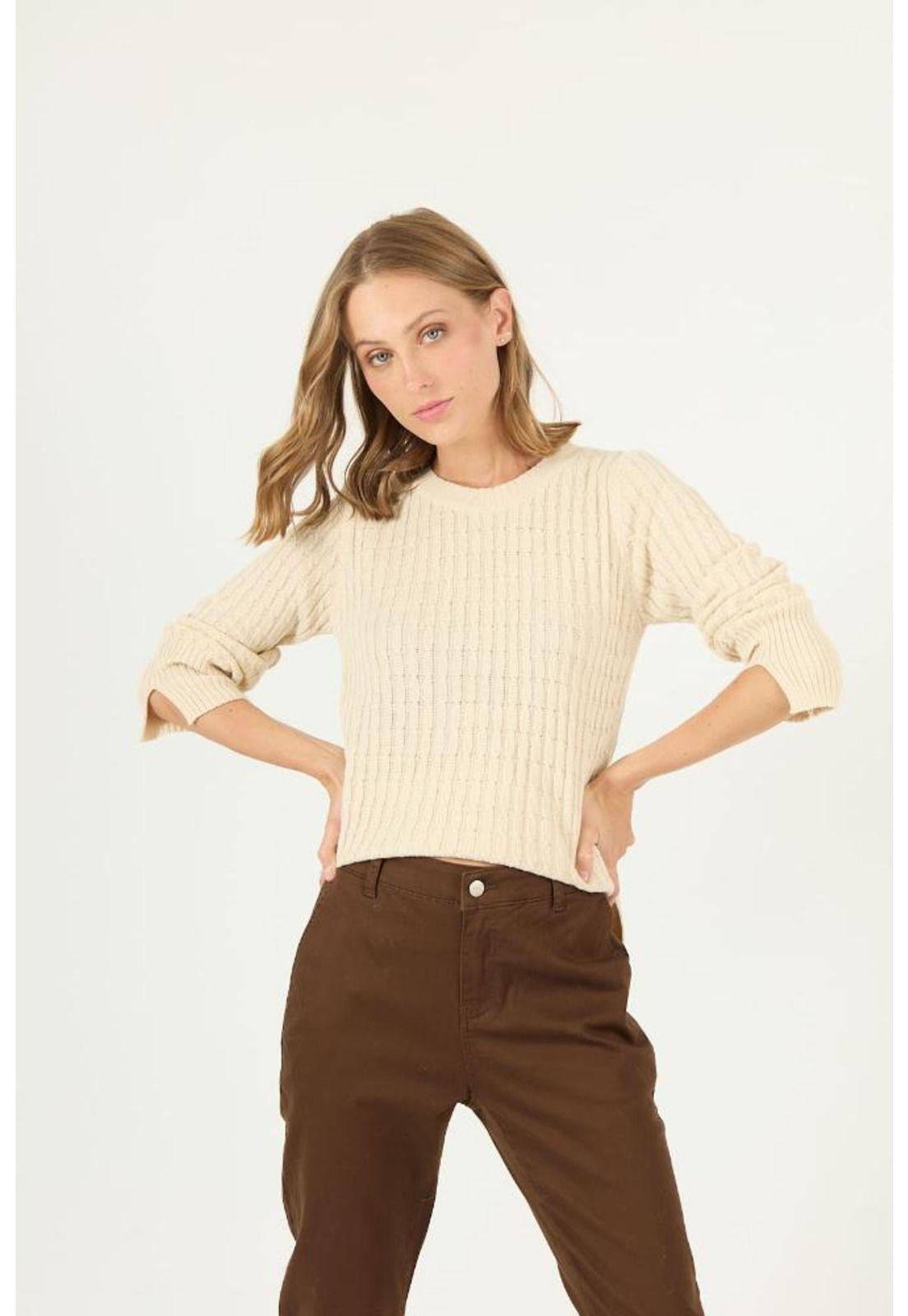 Sweater beige trenzado PRIVILEGE 2428-0