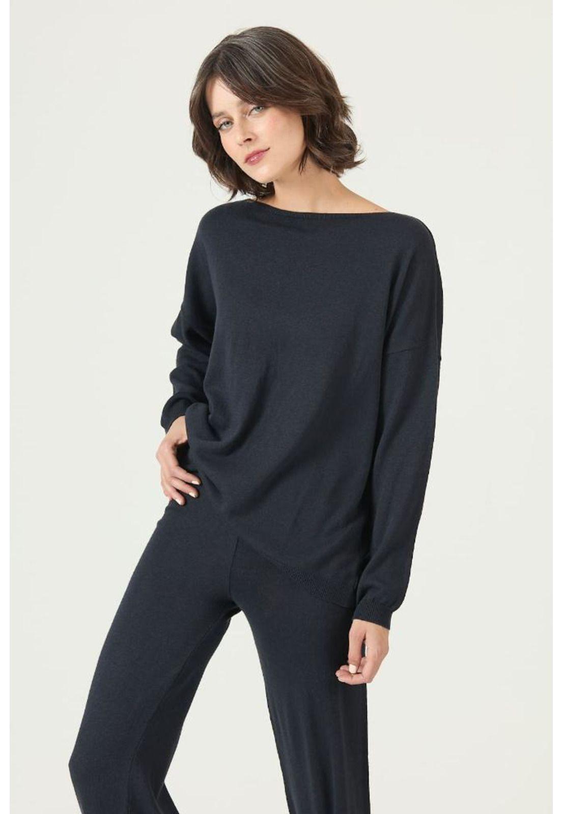 Sweater con lana azul marino PRIVILEGE 2681-0