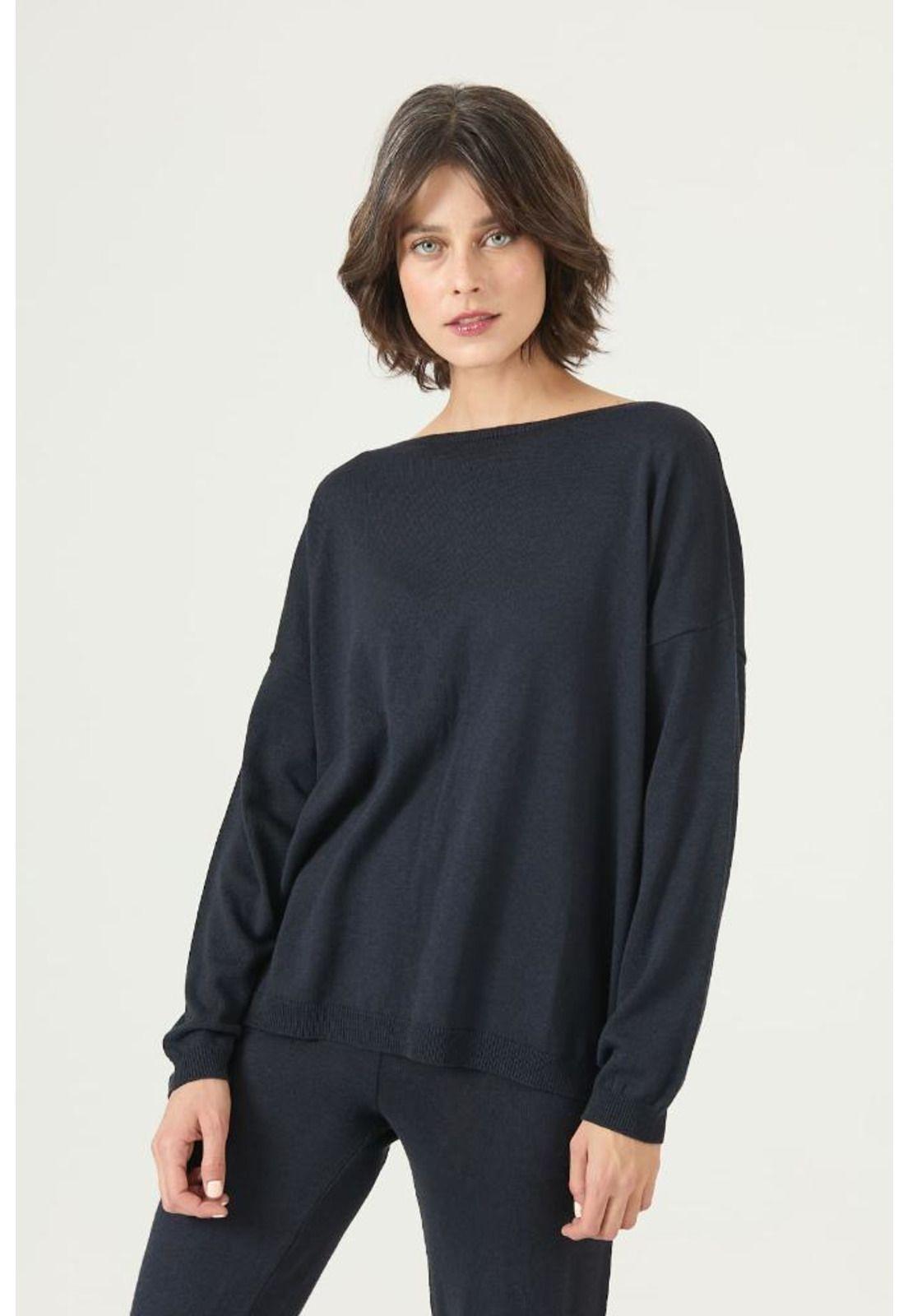 Sweater con lana azul marino PRIVILEGE 2681-2