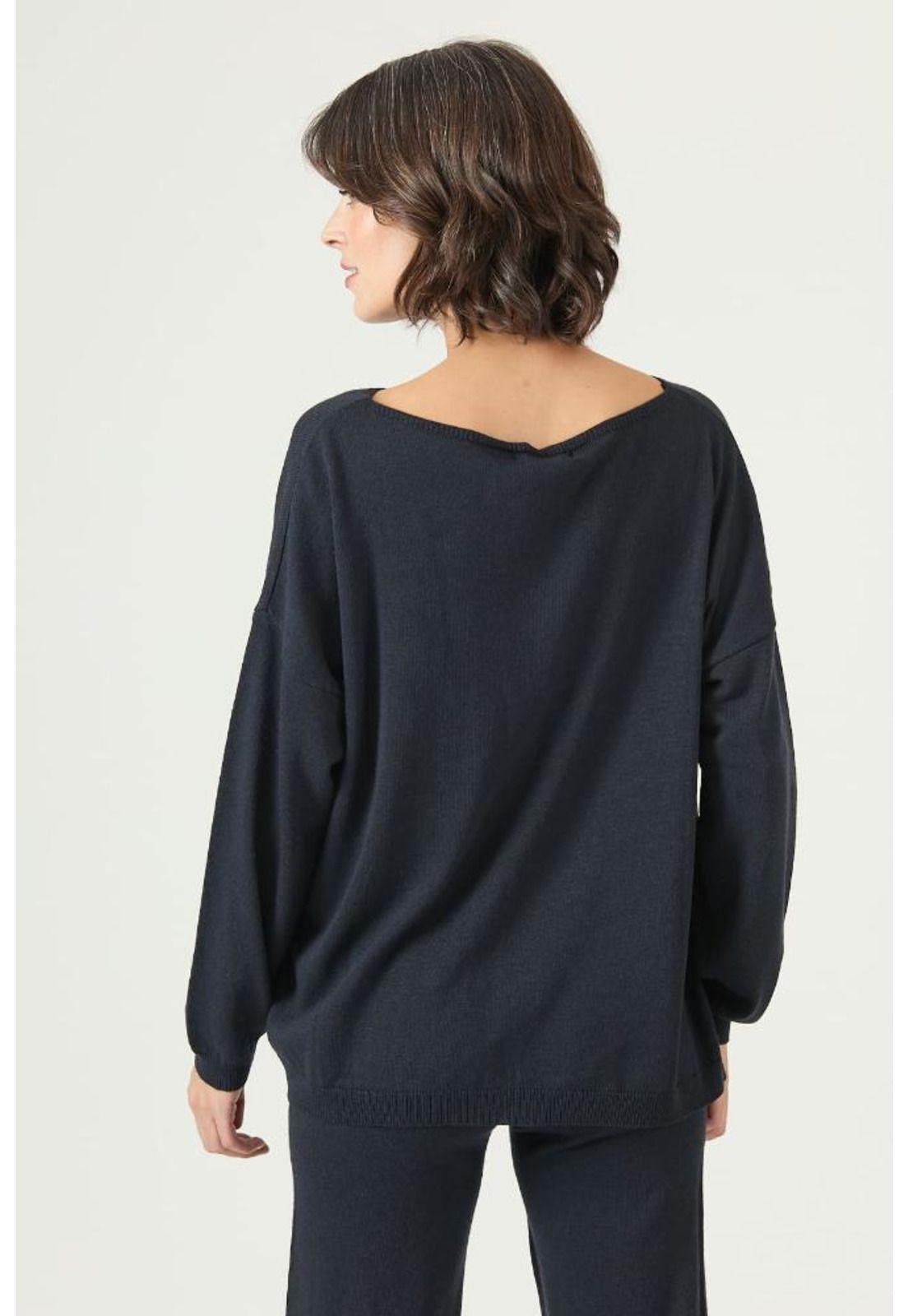 Sweater con lana azul marino PRIVILEGE 2681-4
