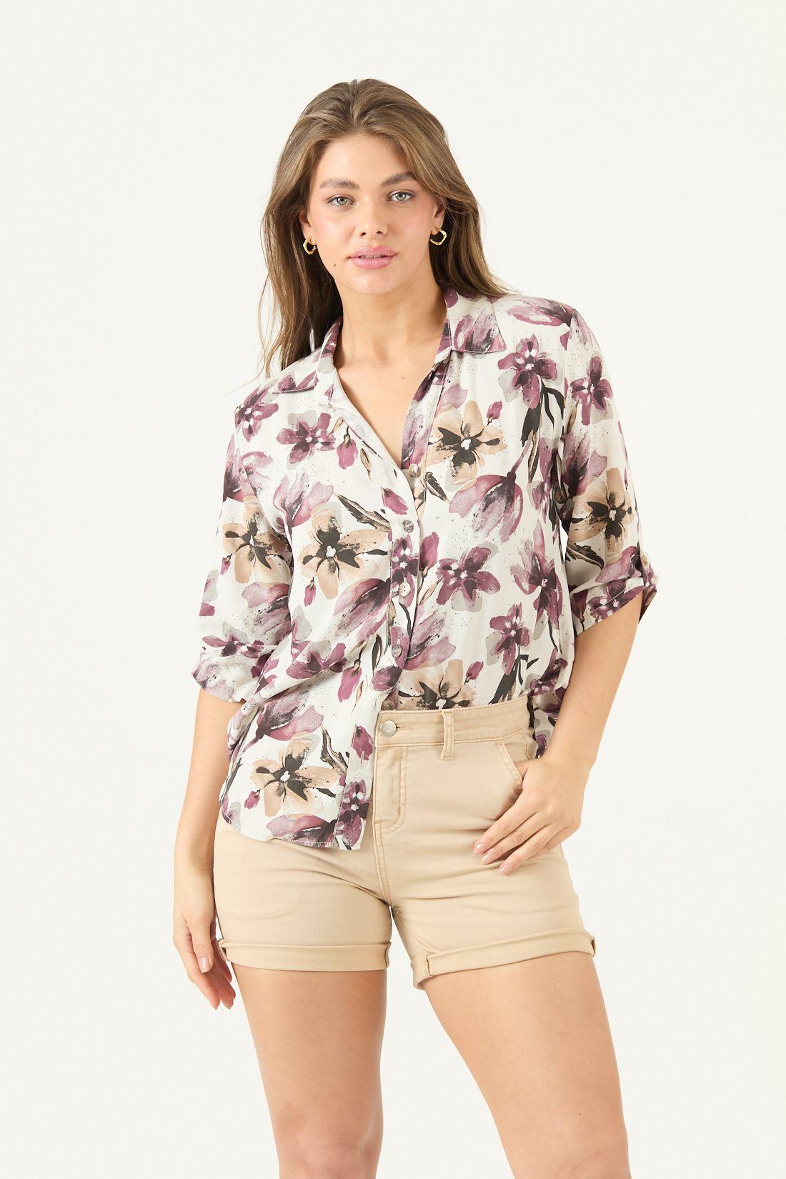 Blusa Estampada Burdeo Cod 4517795-0