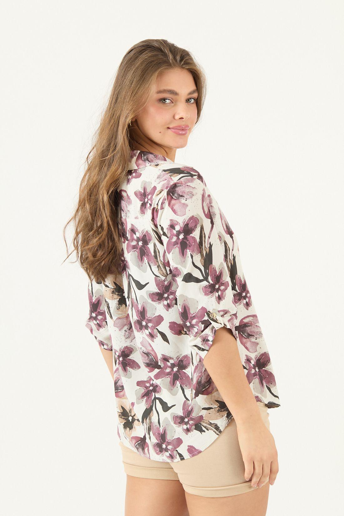 Blusa Estampada Burdeo Cod 4517795-4