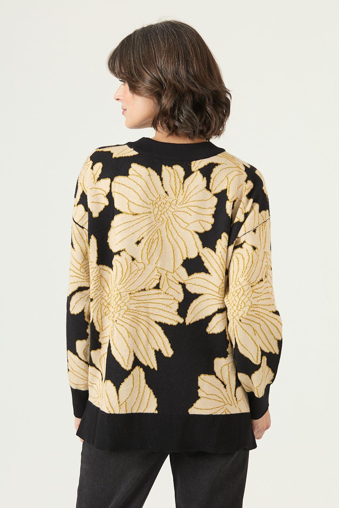 Sweater negro flores 2661-4