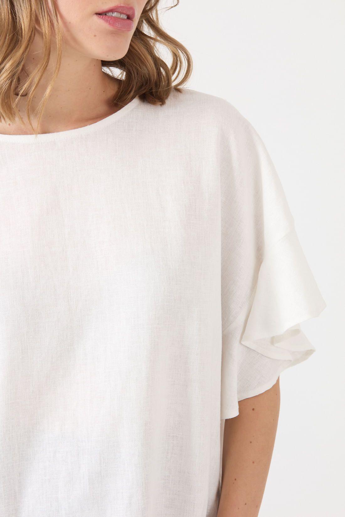 Blusa con lino blanca 1192-2