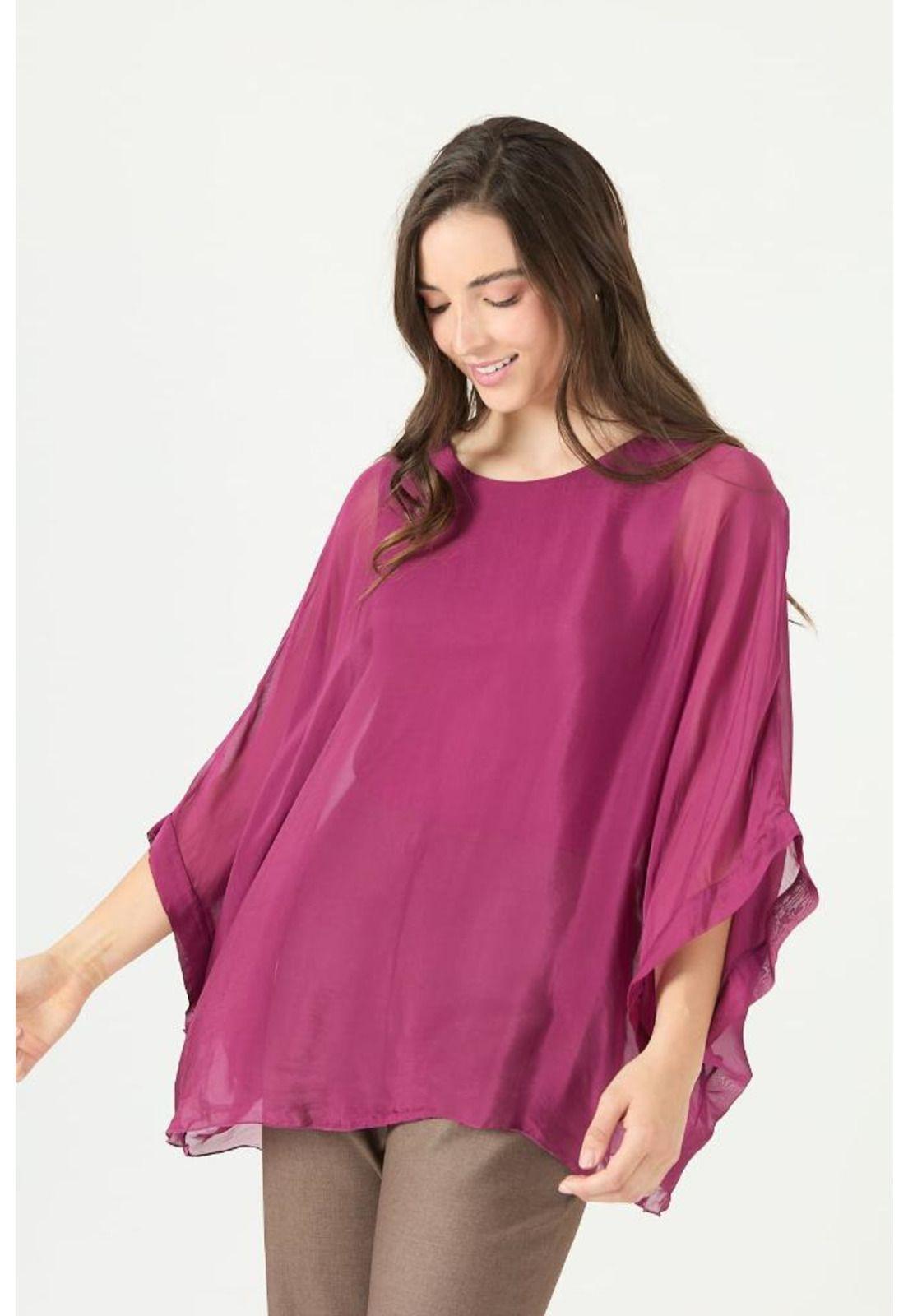 Blusa con seda burdeo PRIVILEGE 2376-3