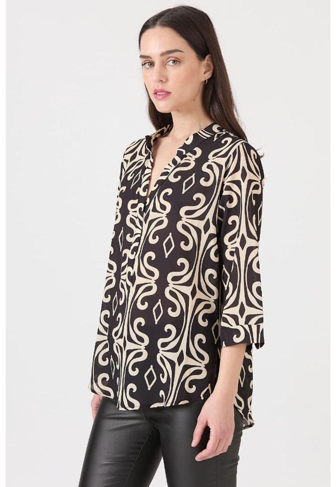 Blusa negra estampada PRIVILEGE 1448-2