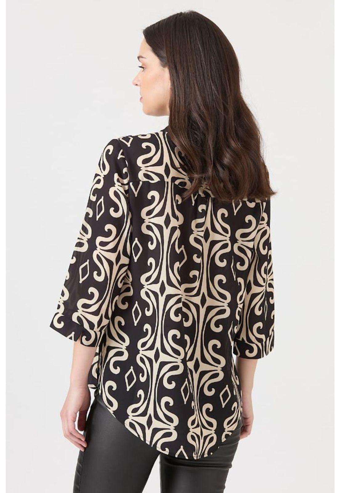 Blusa negra estampada PRIVILEGE 1448-3