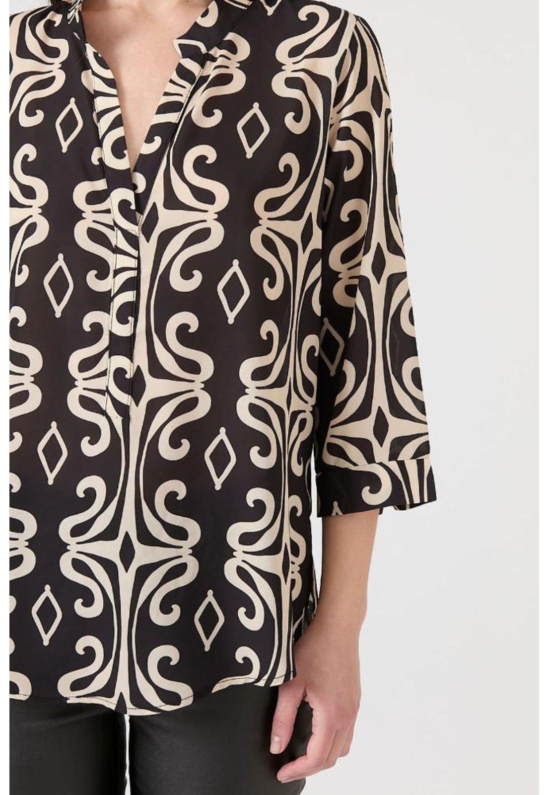 Blusa negra estampada PRIVILEGE 1448-4