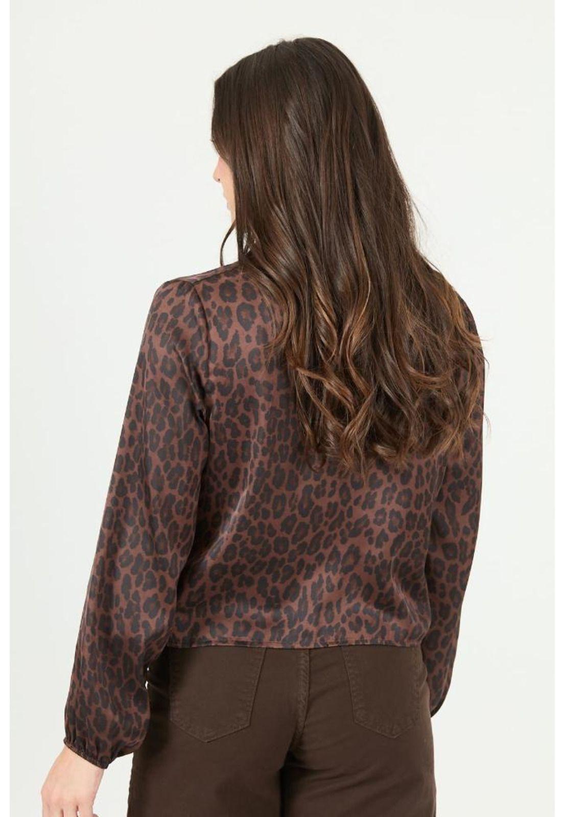 Blusa cafe estampada PRIVILEGE 2389-3
