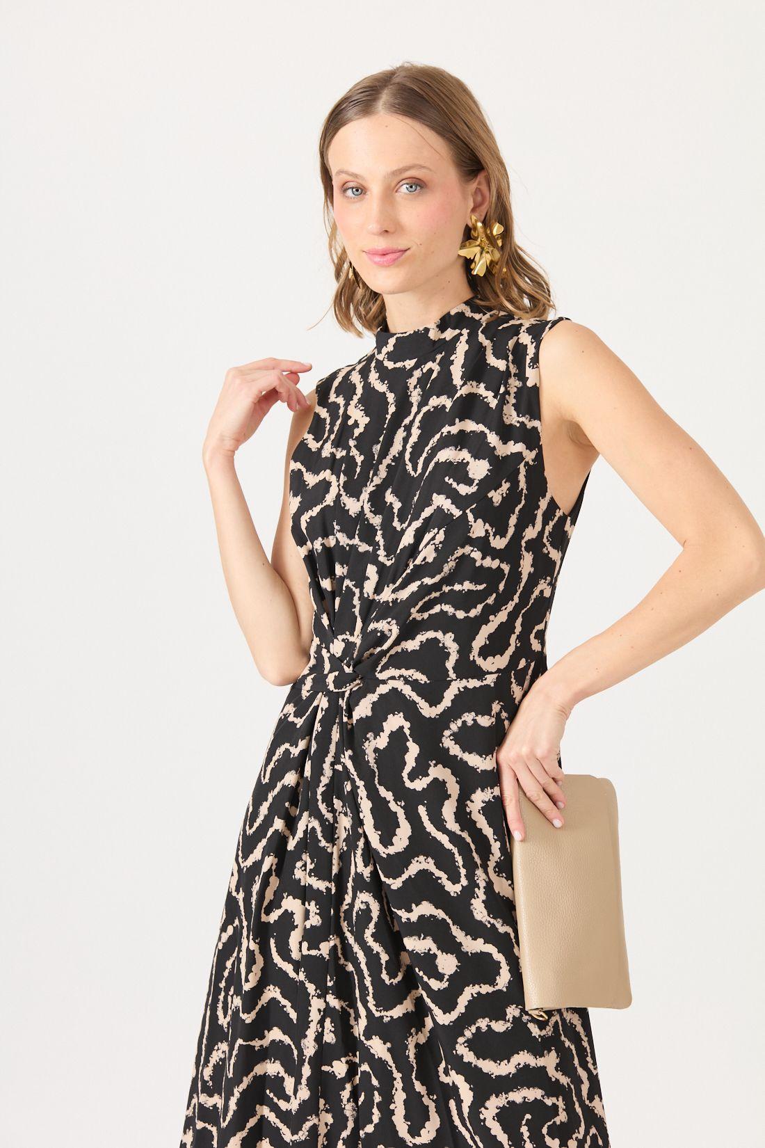 Vestido Estamplado Negro Cod 0702316-2