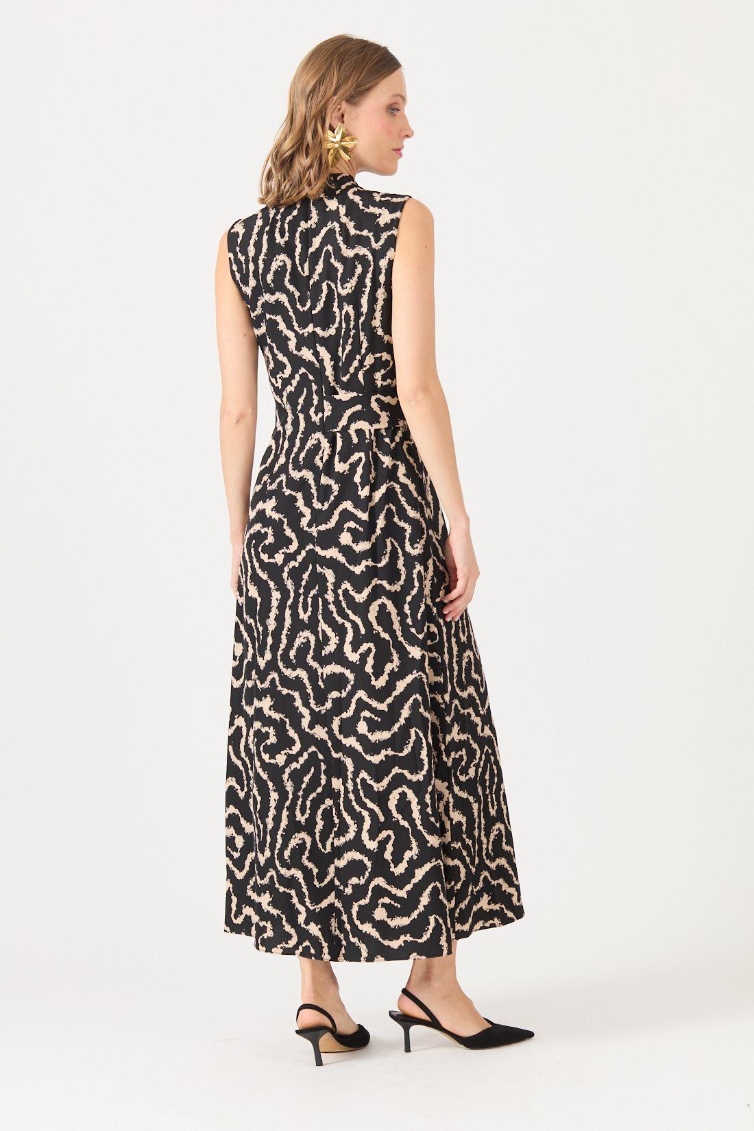 Vestido Estamplado Negro Cod 0702316-4