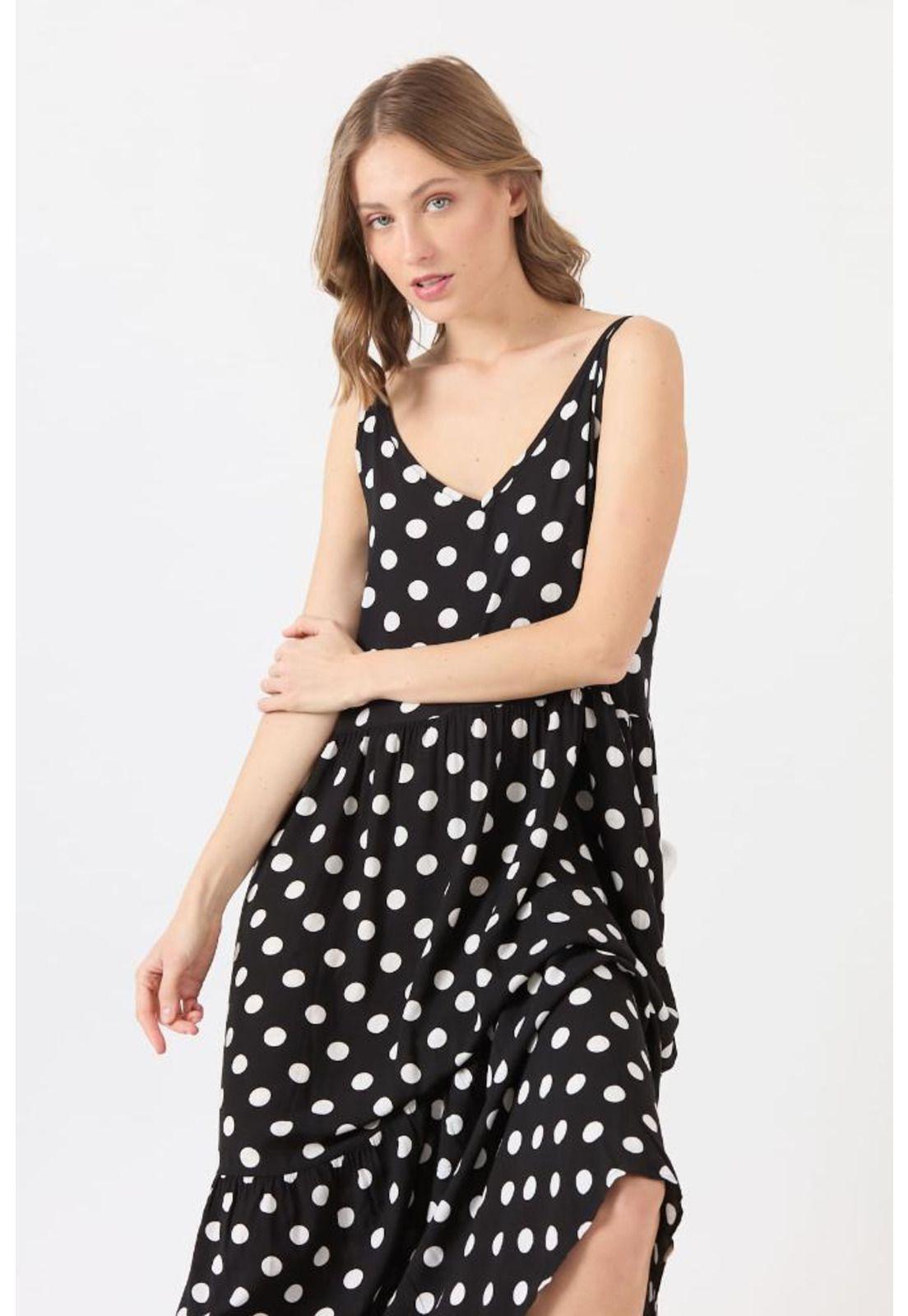 Vestido negro estampado PRIVILEGE 1435-3