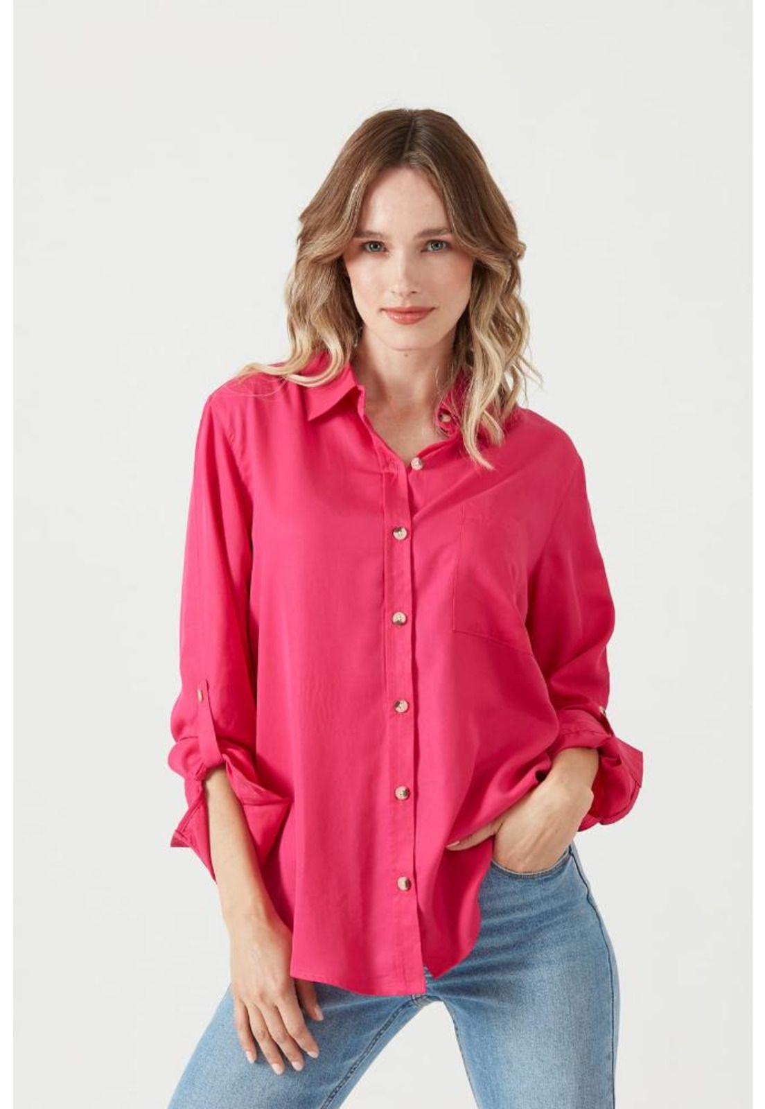 Blusa de tencel fucsia PRIVILEGE 856-1