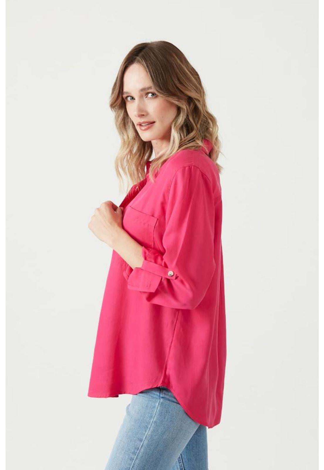 Blusa de tencel fucsia PRIVILEGE 856-2