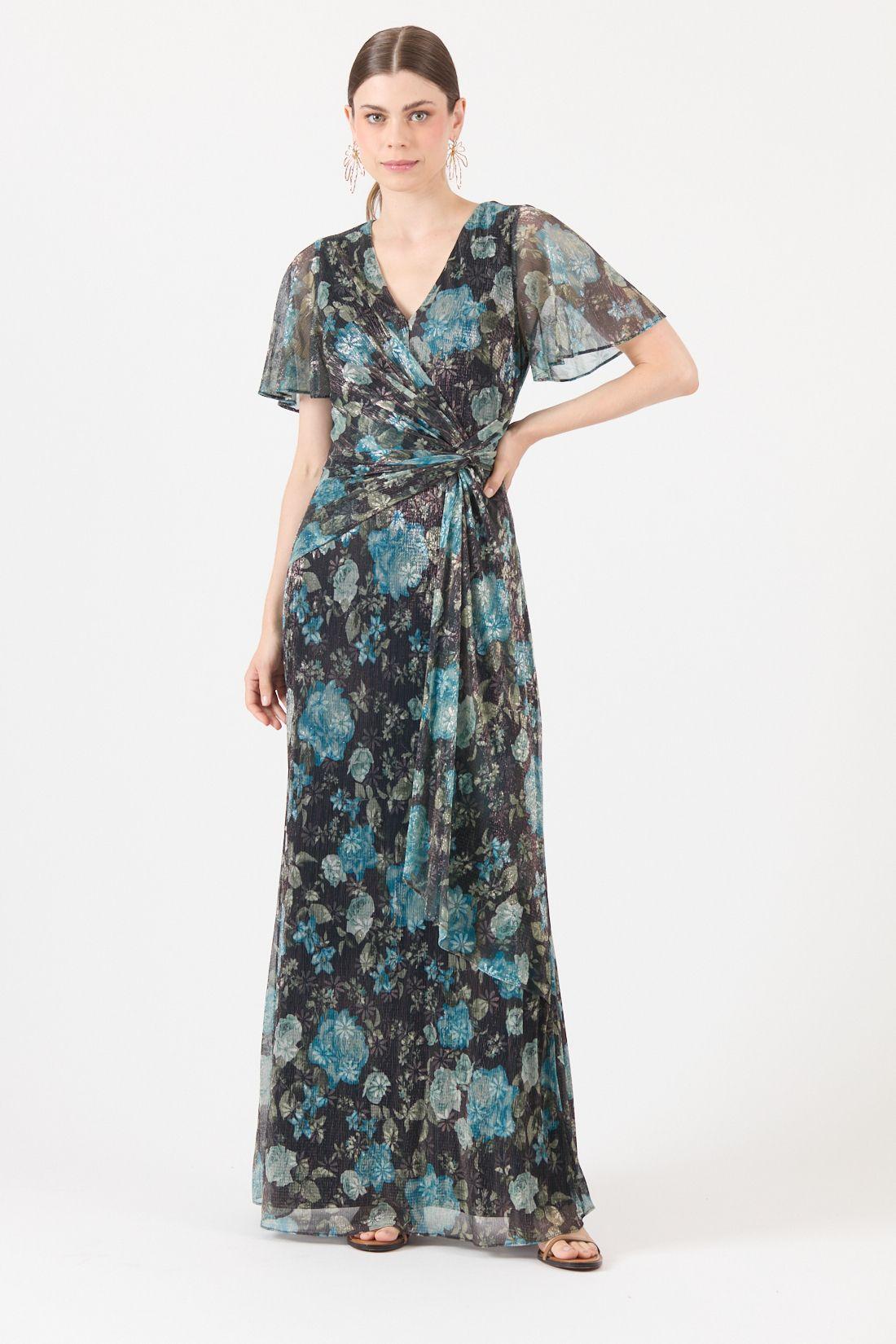 Vestido Estamplado Azul Cod 0702456-2