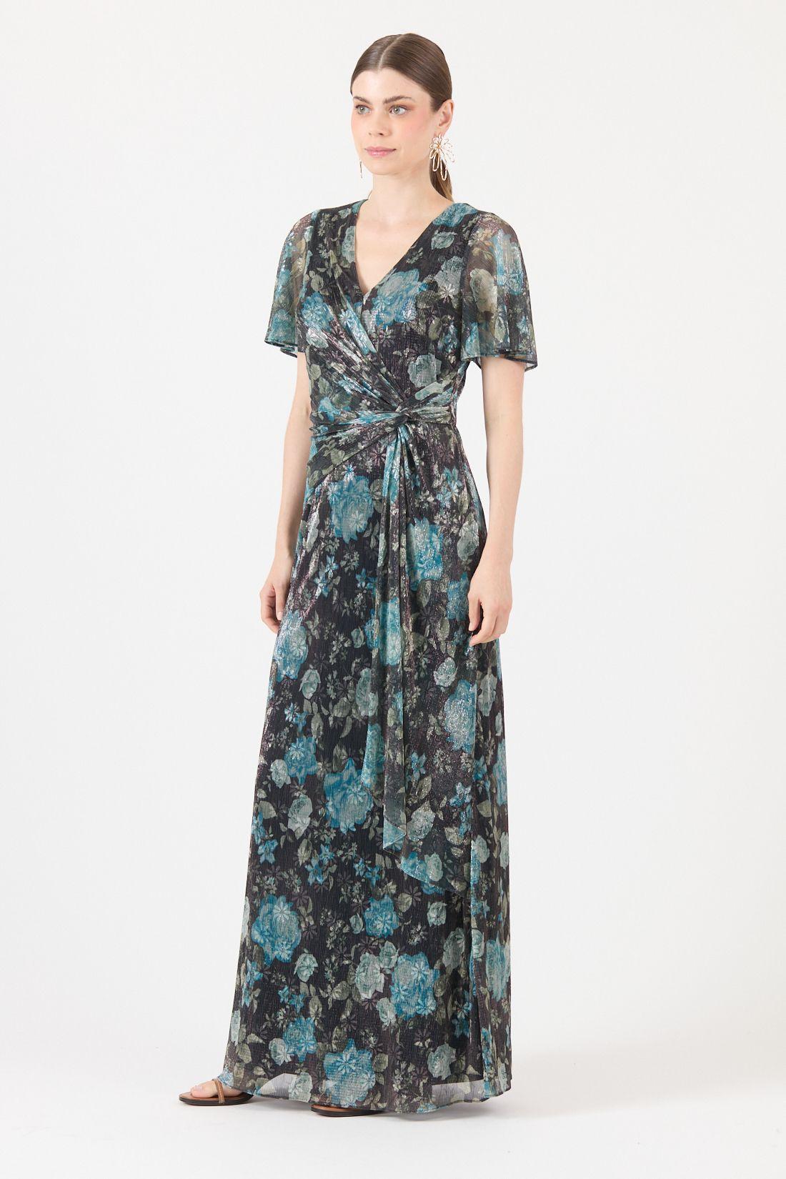 Vestido Estamplado Azul Cod 0702456-3