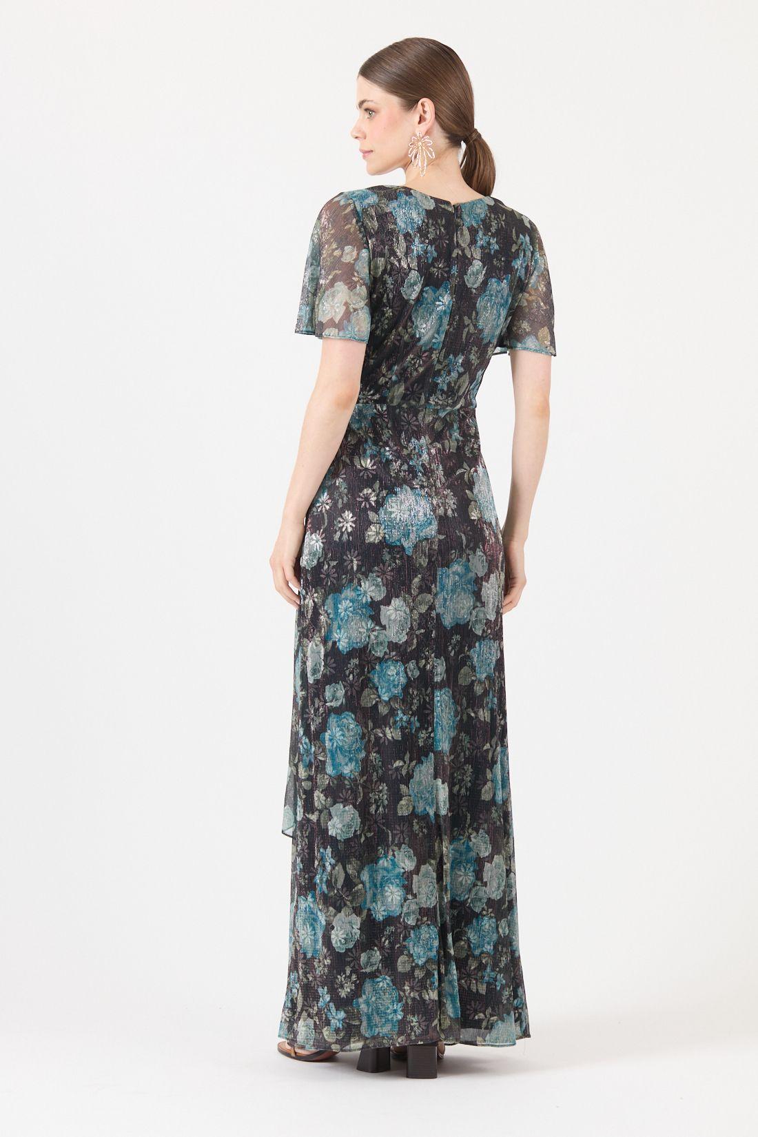 Vestido Estamplado Azul Cod 0702456-4