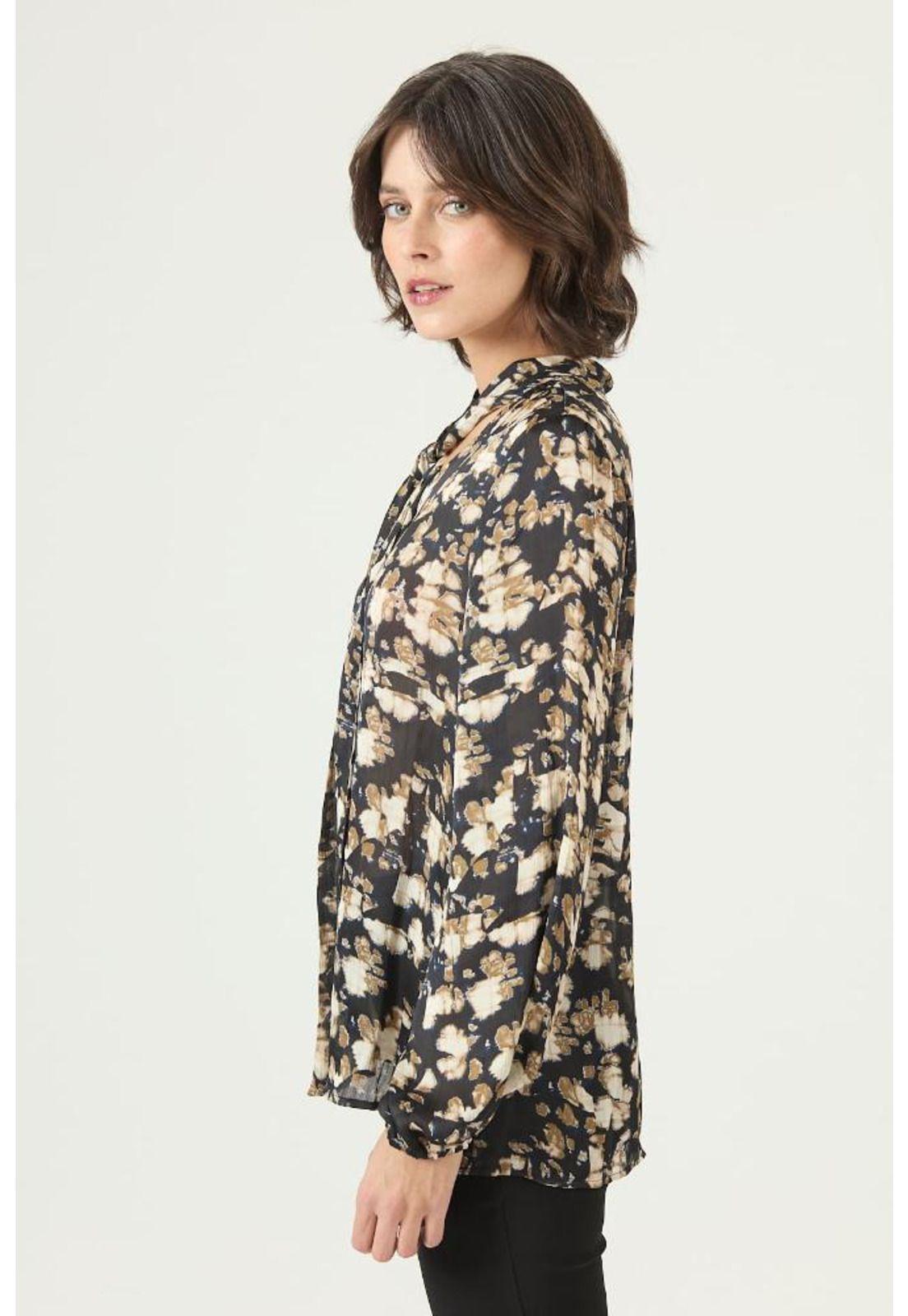 Blusa negra estampada PRIVILEGE 2639-3