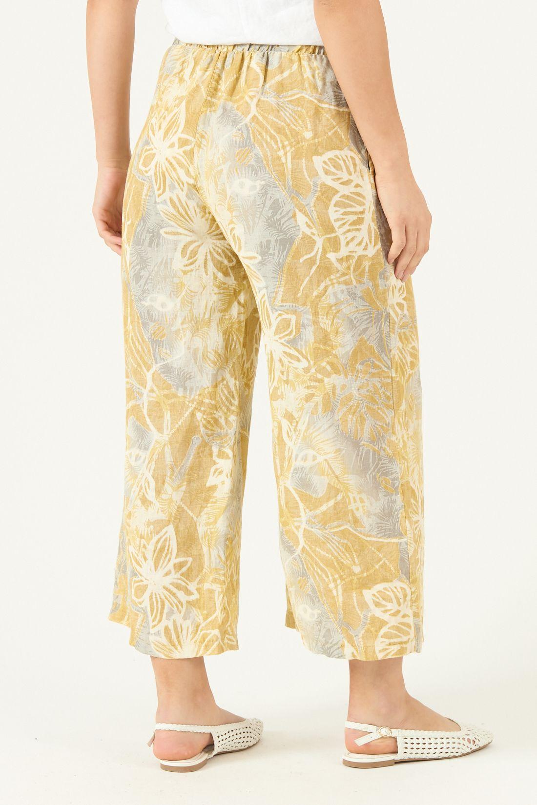 Pantalon De Lino Wide Leg Estampado Maiz Cod 2013755-3