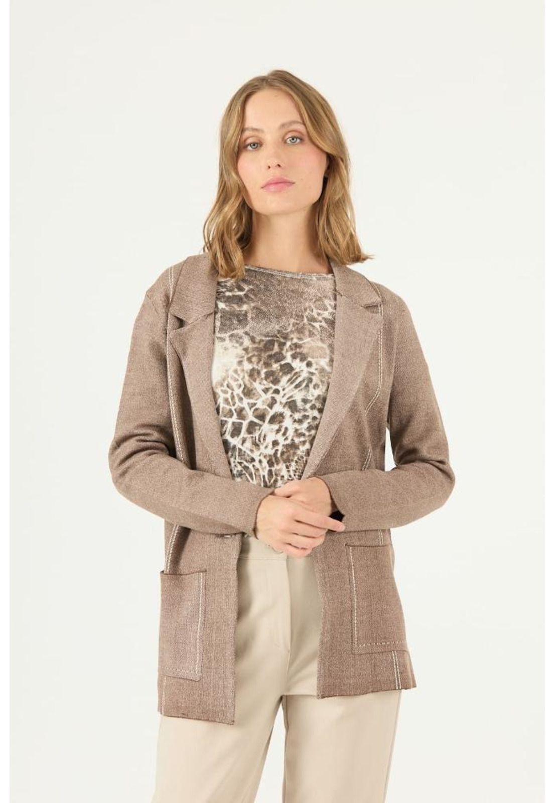 Chaqueta con lana cafe PRIVILEGE 2122-2