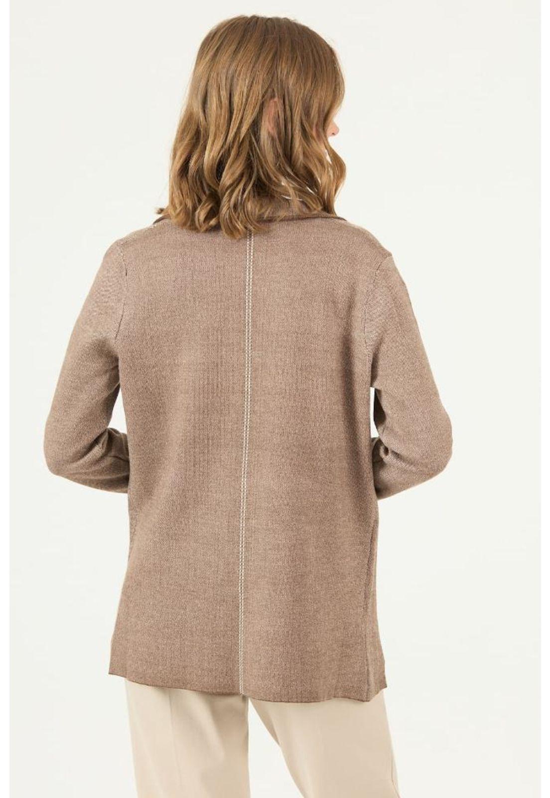 Chaqueta con lana cafe PRIVILEGE 2122-4