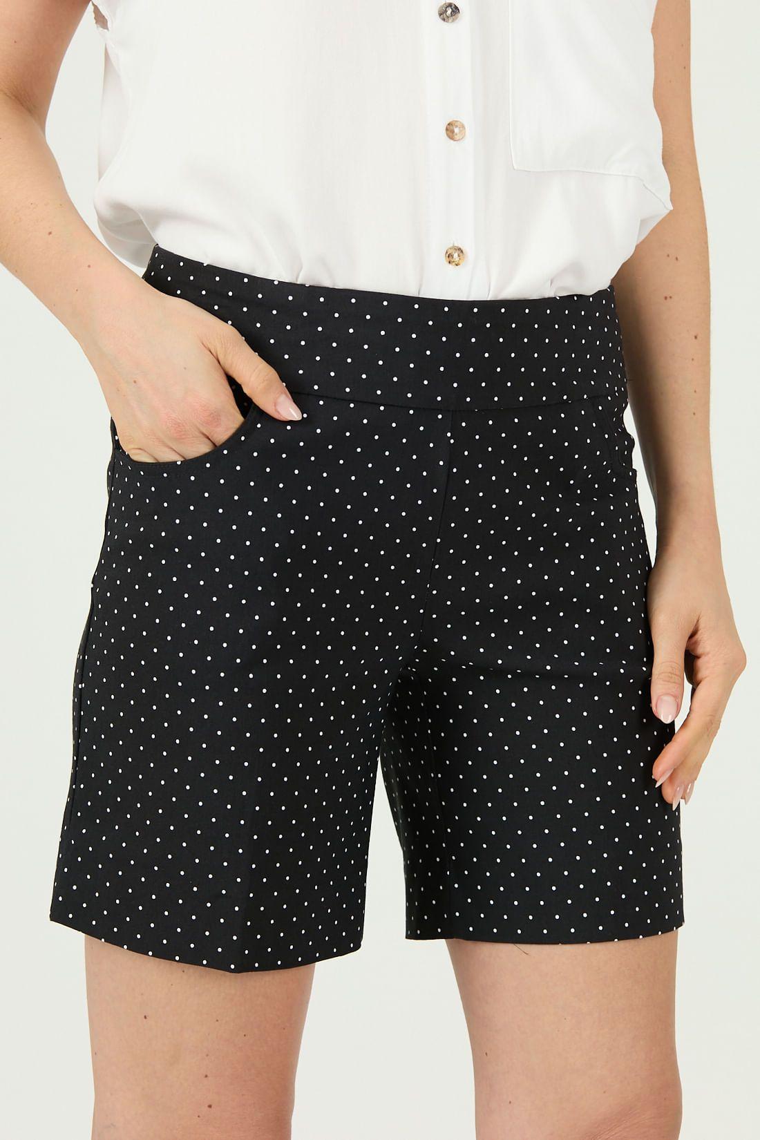 Shorts regular negro estampado 1111-2