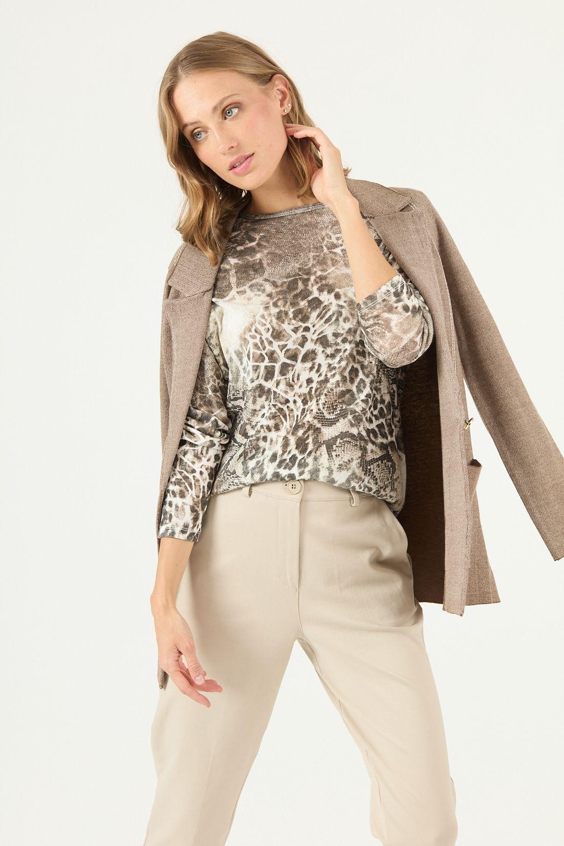 Chaqueta con lana cafe 2122-1